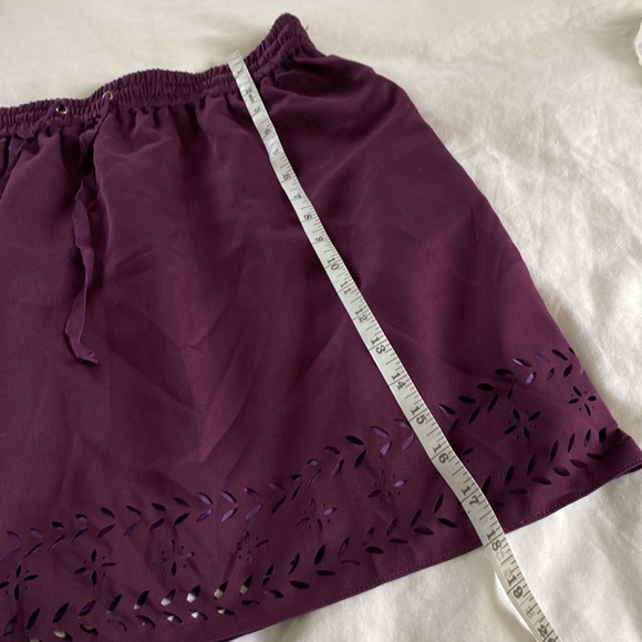J. Crew Deep Purple Mini Skirt With Lower Eyelet Detail Size 6 - Picture 10 of 12